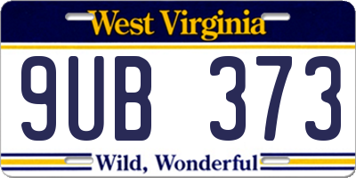 WV license plate 9UB373