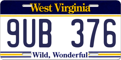 WV license plate 9UB376