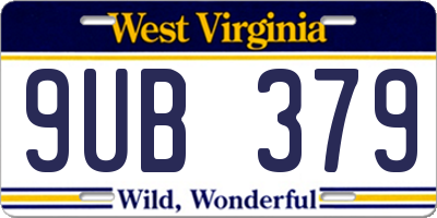 WV license plate 9UB379