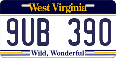 WV license plate 9UB390