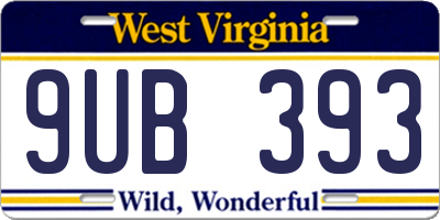 WV license plate 9UB393