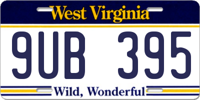 WV license plate 9UB395