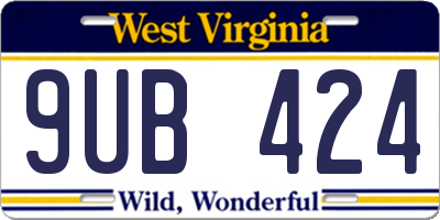 WV license plate 9UB424