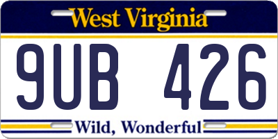 WV license plate 9UB426