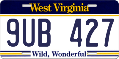 WV license plate 9UB427