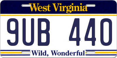 WV license plate 9UB440