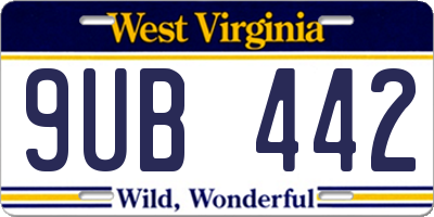 WV license plate 9UB442
