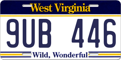 WV license plate 9UB446