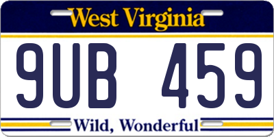 WV license plate 9UB459