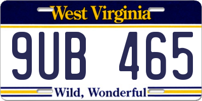 WV license plate 9UB465