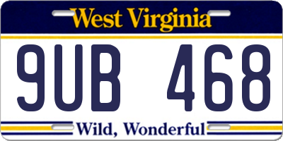 WV license plate 9UB468