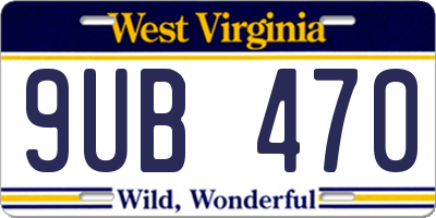 WV license plate 9UB470