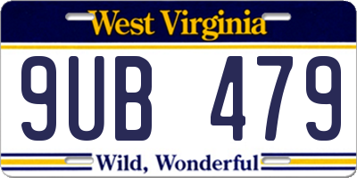 WV license plate 9UB479