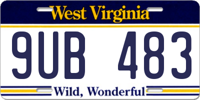 WV license plate 9UB483