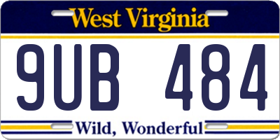 WV license plate 9UB484