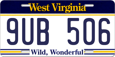WV license plate 9UB506