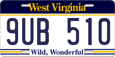 WV license plate 9UB510