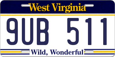 WV license plate 9UB511