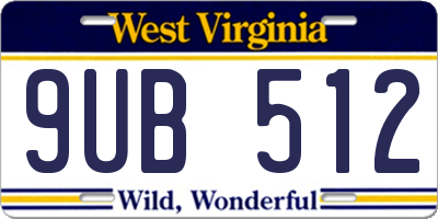 WV license plate 9UB512