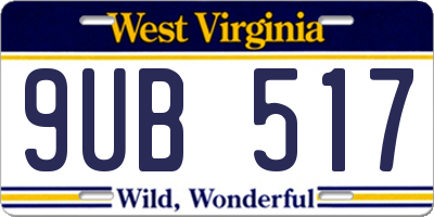 WV license plate 9UB517