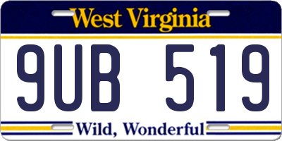 WV license plate 9UB519