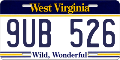 WV license plate 9UB526