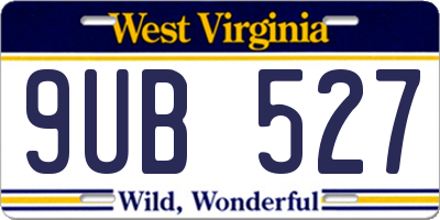 WV license plate 9UB527