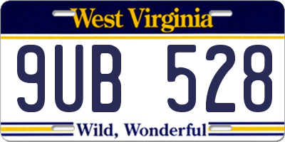 WV license plate 9UB528