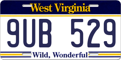 WV license plate 9UB529