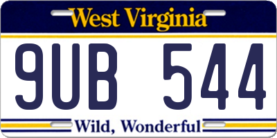 WV license plate 9UB544