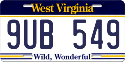 WV license plate 9UB549