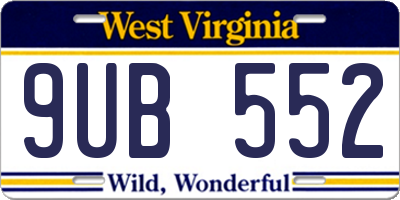 WV license plate 9UB552