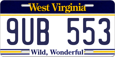 WV license plate 9UB553