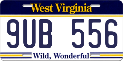 WV license plate 9UB556