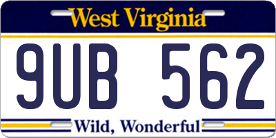 WV license plate 9UB562