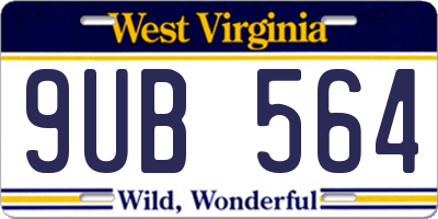 WV license plate 9UB564