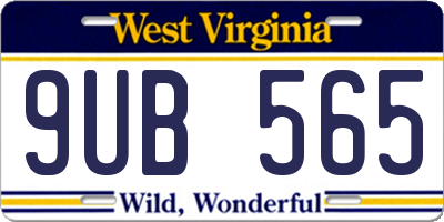 WV license plate 9UB565