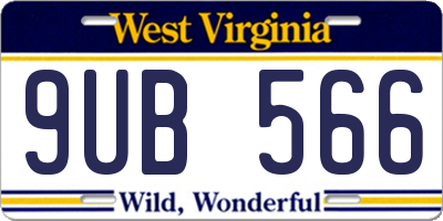 WV license plate 9UB566