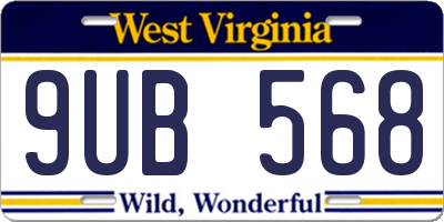 WV license plate 9UB568