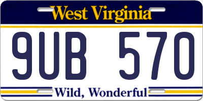 WV license plate 9UB570