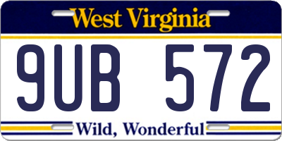 WV license plate 9UB572