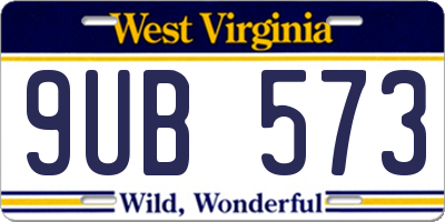 WV license plate 9UB573