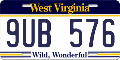 WV license plate 9UB576