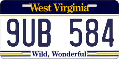WV license plate 9UB584