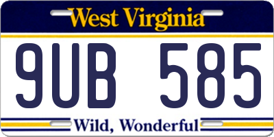 WV license plate 9UB585