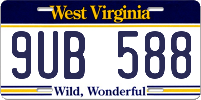 WV license plate 9UB588