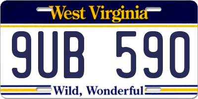 WV license plate 9UB590