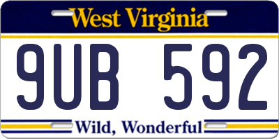 WV license plate 9UB592