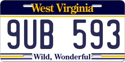 WV license plate 9UB593