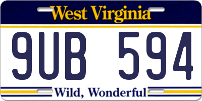 WV license plate 9UB594